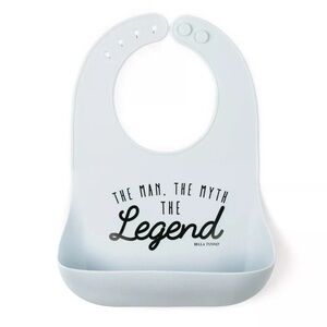 Gray Silicone wonder Bib with Fun Text Bella tunno
